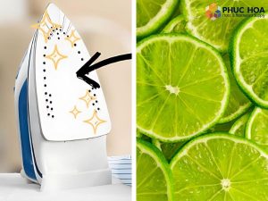 Cách làm sạch bàn ủi bị dính keo bằng chanh