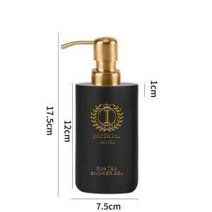 Bình đựng dầu gội, sữa tắm khách sạn - Chất liệu resin, nhập khẩu, 300ml, in logo