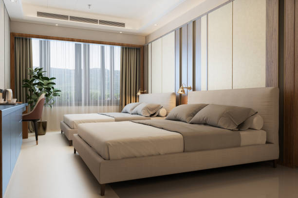 15+ mẫu giường đôi khách sạn được ưa chuộng nhất hiện nay 6 Giường đôi khách sạn thiết kế hiện đại
