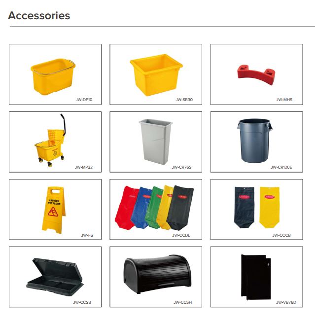 Xe đẩy dọn vệ sinh y tế bệnh viện JW-CCMS 3 Phụ kiện Xe đẩy dọn vệ sinh y tế Jiwins tùy chọn